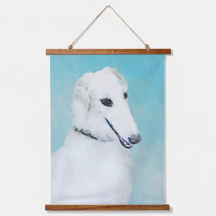 Borzoi (White) Painting - Cute Original Dog Art Hanging Tapestry