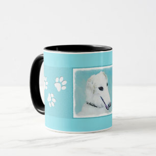 Borzoi (White) Painting - Cute Original Dog Art Mug