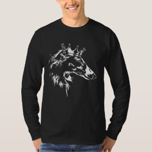 Borzoi with crown dog greyhound dog mom T-Shirt