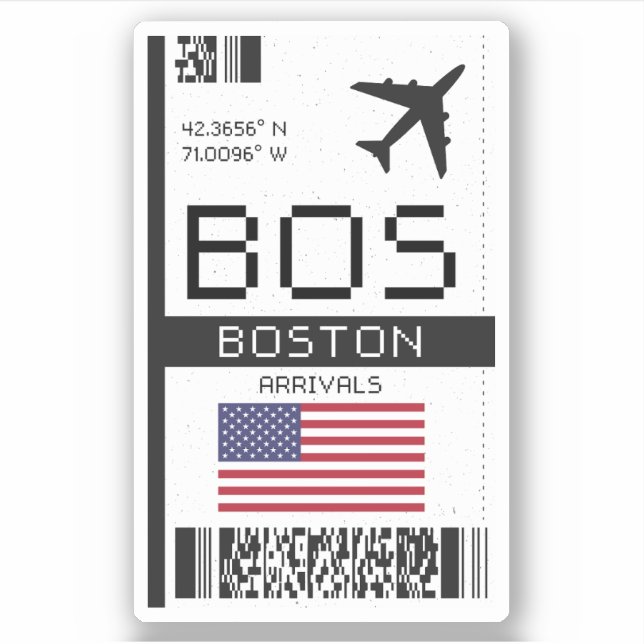 BOS Boston, United States Airport Boarding Pass (Front)