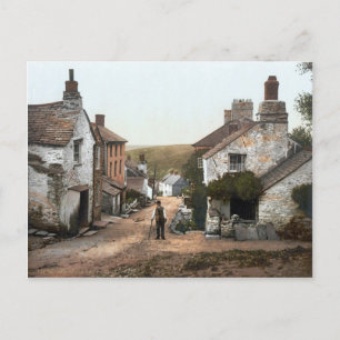 Boscastle Village Street, Cornwall c.1895 Postcard