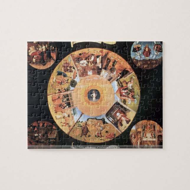 Bosch - Table with scenes of the seven deadly sins Jigsaw Puzzle (Horizontal)