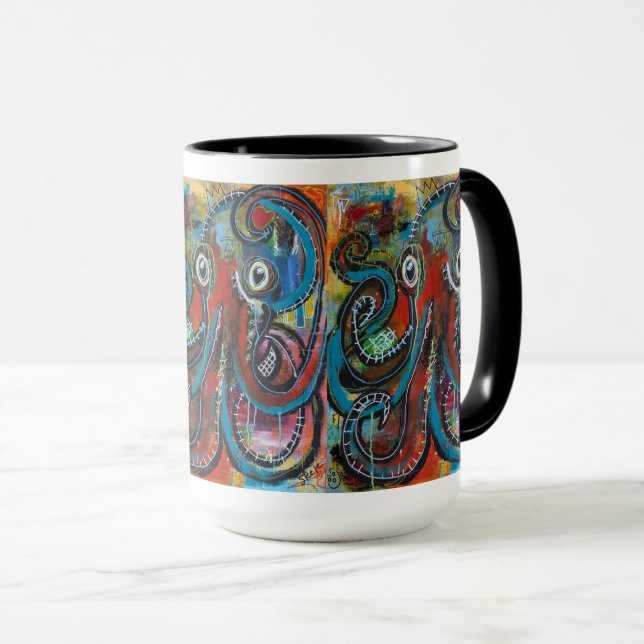 "Bosco, a Basquiatopus" 11 oz Beverage Mug (Front Right)