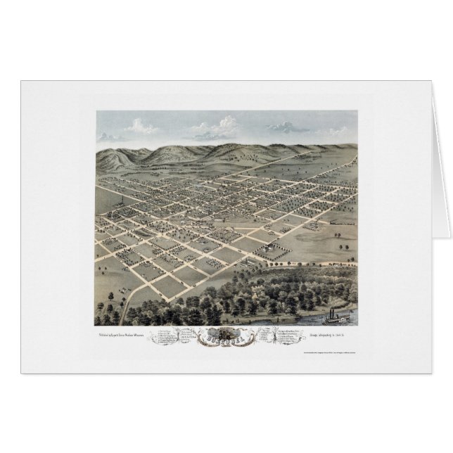 Boscobel, WI Panoramic Map - 1869 (Front Horizontal)