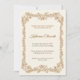 Bosky Petalwork 60th Birthday Invitation