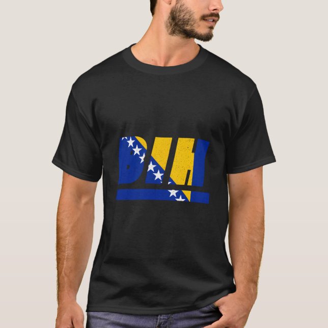 Bosnia And Herzegovina Bih Bosnia With Flag T-Shirt (Front)