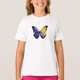 Bosnia and Herzegovina Butterfly Flag  T-Shirt