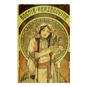 Bosnia and Herzegovina by Alphonse Mucha 1900 Poster