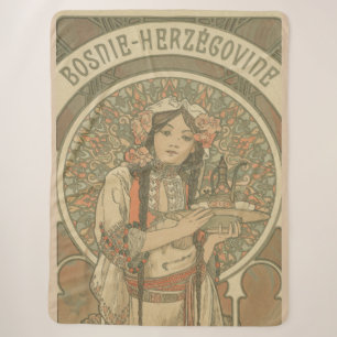 Bosnia and Herzegovina by Alphonse Mucha (1900) Sherpa Blanket