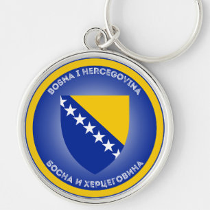 Bosnia and Herzegovina Coat of Arms Circle Shape Key Ring