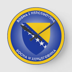 Bosnia and Herzegovina Coat of Arms Round Clock