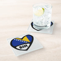 Bosnia and Herzegovina Country Code Flag Heart BIH