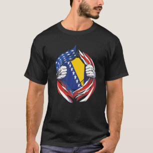 Bosnia And Herzegovina Flag American Proud Of My H T-Shirt