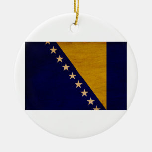 Bosnia and Herzegovina Flag Ceramic Tree Decoration