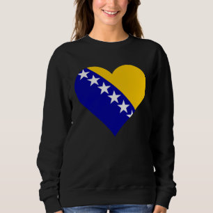 Bosnia and Herzegovina Flag Heart Love Sweatshirt