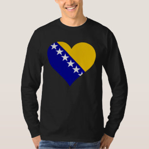Bosnia and Herzegovina Flag Heart Love T-Shirt