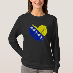 Bosnia And Herzegovina Flag I Love Bosnia Dna Bosn T-Shirt