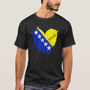 Bosnia And Herzegovina Flag I Love Bosnia Dna Bosn T-Shirt