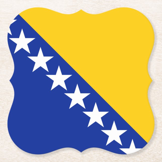 Bosnia and Herzegovina Flag Paper Coaster (Front)