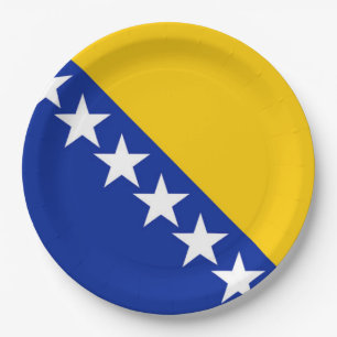 Bosnia and Herzegovina Flag Paper Plate