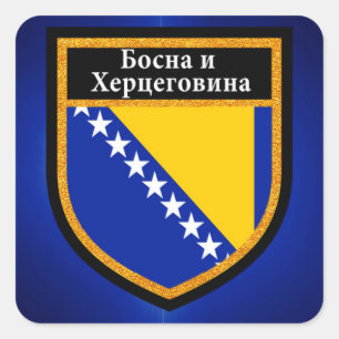 Bosnia and Herzegovina Flag Square Sticker