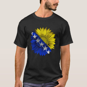 Bosnia and Herzegovina Flag Sunflower Bosnian Root T-Shirt
