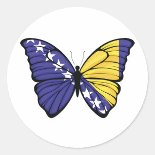 Bosnia and Herzegovina Hypolimnas Butterfly Classic Round Sticker