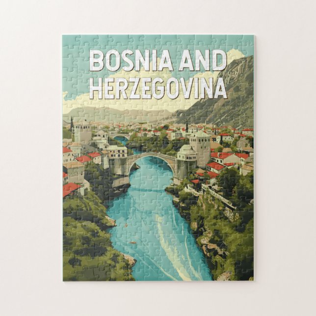 Bosnia and Herzegovina Illustration Travel Art Jigsaw Puzzle (Vertical)