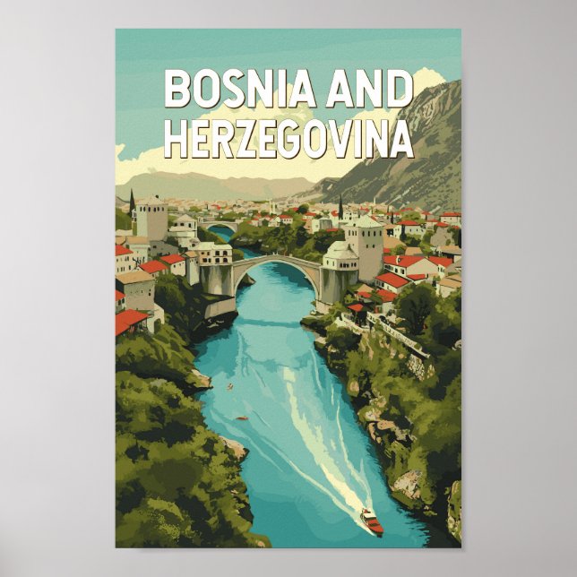 Bosnia and Herzegovina Illustration Travel Art Poster (Front)