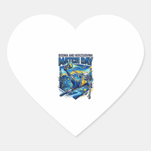Bosnia and Herzegovina Match Day Skeleton Striker Heart Sticker