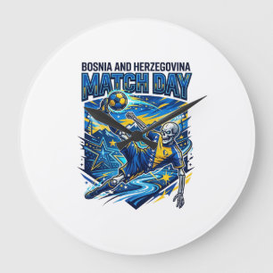 Bosnia and Herzegovina Match Day Skeleton Striker Large Clock