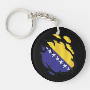 Bosnia And Herzegovina Ripped Flag Key Ring