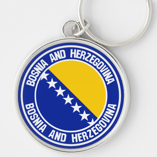 Bosnia and Herzegovina Round Emblem Key Ring (Front)