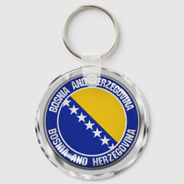 Bosnia and Herzegovina Round Emblem Key Ring (Front)