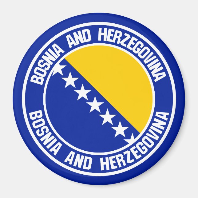 Bosnia and Herzegovina Round Emblem Magnet (Front)