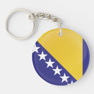 Bosnia and Herzegovina  Round Icon Flag Key Ring