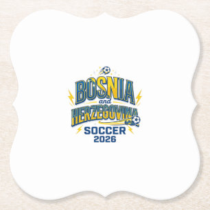 Bosnia and Herzegovina Soccer 2026 Soccer Bold Cou Paper Coaster