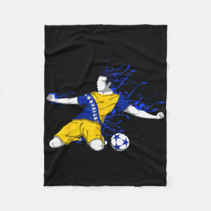 Bosnia And Herzegovina Soccer Team Flag Football L Fleece Blanket
