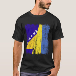 Bosnia And Herzegovina Ukraine Half Flag T-Shirt
