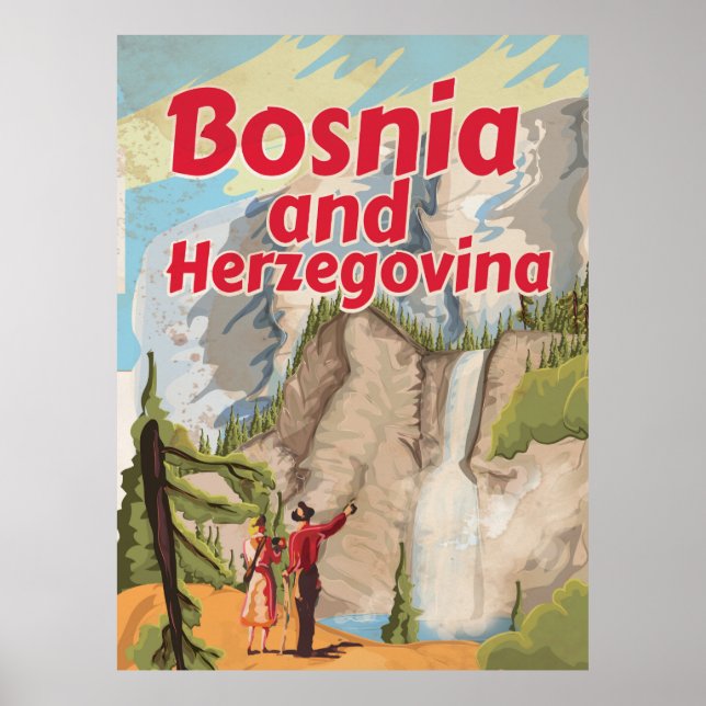 Bosnia and Herzegovina Vintage Travel Poster (Front)