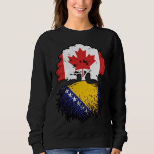 Bosnia Bosnian Canadian Canada Tree Roots Flag Sweatshirt