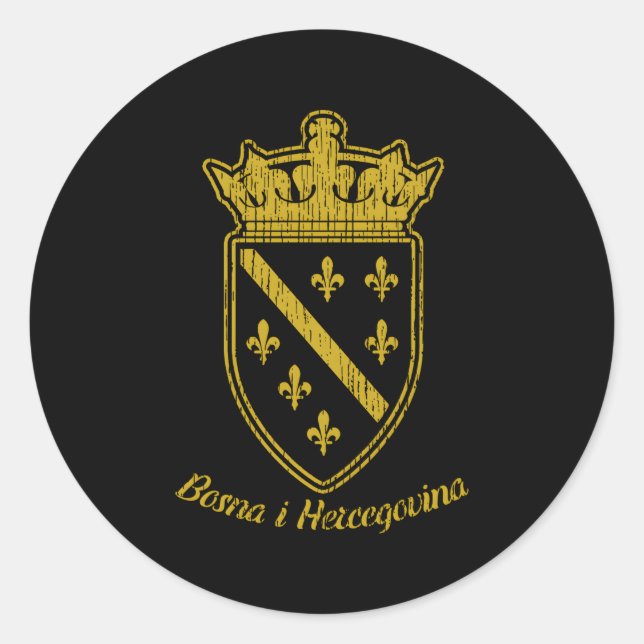 Bosnia Bosnian Flag Bosna I Hercegovina Balkan Fan Classic Round Sticker (Front)