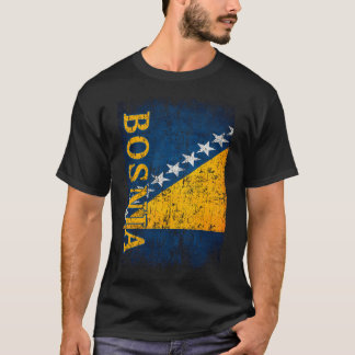 Bosnia Flag Gift Women Men Children Bosnia Retro T-Shirt