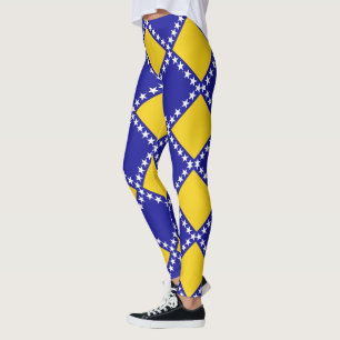 Bosnia flag pattern leggings