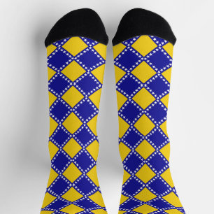Bosnia flag pattern socks