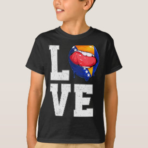 Bosnia Flag Soccer Fan Love Bosnian T Shirt