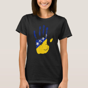 Bosnia Herzegovina Flag Hand Men Women Kids T-Shirt