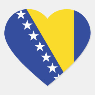 Bosnia Herzegovina Flag Heart Sticker