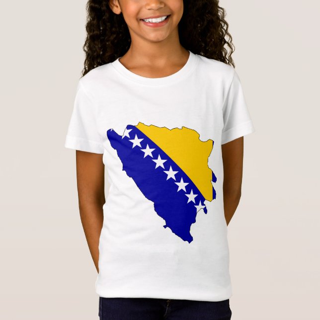 Bosnia Herzegovina Flag Map full size T-Shirt (Front)