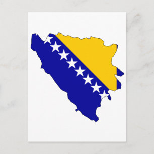 Bosnia Herzegovina flag map Postcard
